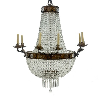 Reclaimed Antique Bronze Effect Crystal Chandelier | 8 Arm