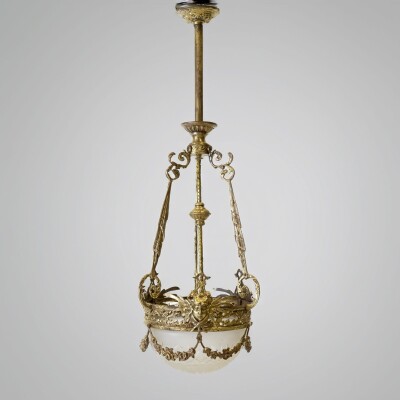 Antique French Gilt Bronze Suspended Light