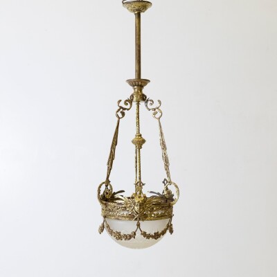 Antique French Gilt Bronze Suspended Light