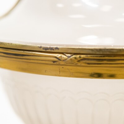 Antique Art Deco Glass & Brass Ceiling Light