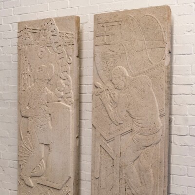 Large Portland Stone Carved Plaques