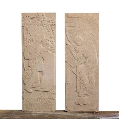 Large Portland Stone Carved Plaques