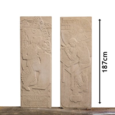 Large Portland Stone Carved Plaques
