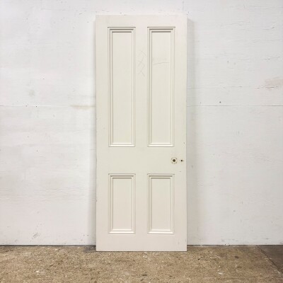 Reclaimed White Tulip Wood 4 Panel Door - 197.5cm x 76cm