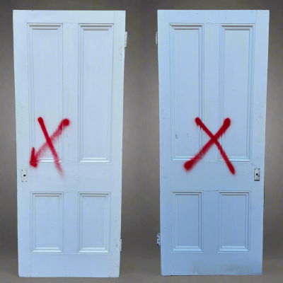 Antique Victorian 4 Panel Door - 202cm x 80.5cm