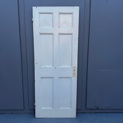 Antique Georgian 6 Panel Door - 195.5cm x 75cm