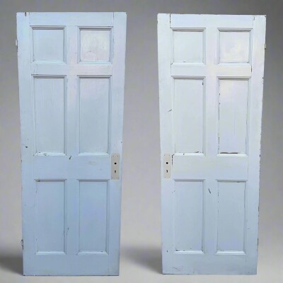 Antique Georgian 6 Panel Door - 195.5cm x 75cm