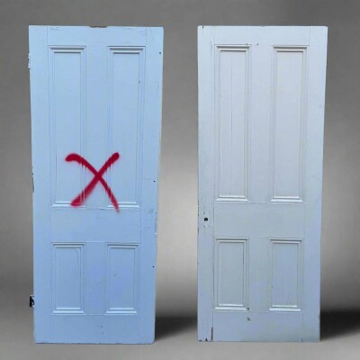 Antique Victorian 4 Panel Door - 201cm x 79cm