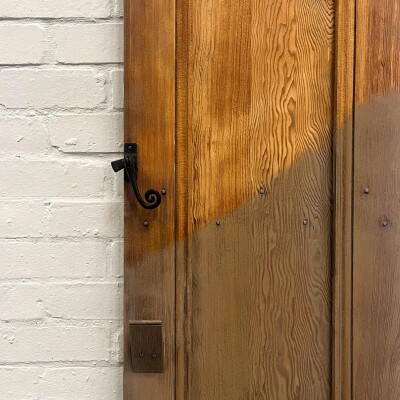 Antique Victorian Pine Latch Door - 185cm x 44cm