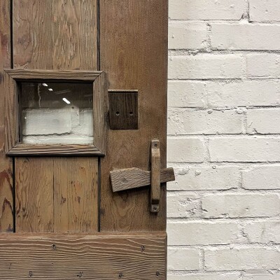 Antique Victorian Glazed Latch Door - 197cm x 52.5cm
