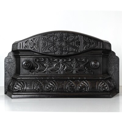 Antique Cast Iron Ornate Floral Fireplace Tidy | Betty | Ashpan Cover