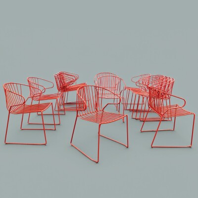 Reclaimed Mid-Century Style Exterior Metal Chairs | 15 Available