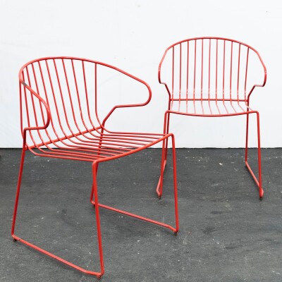 Reclaimed Mid-Century Style Exterior Metal Chairs | 15 Available