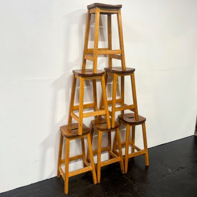 Reclaimed Teak and Beech Wood Lab Stools | 39 Available