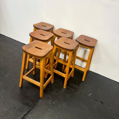 Reclaimed Teak and Beech Wood Lab Stools | 39 Available