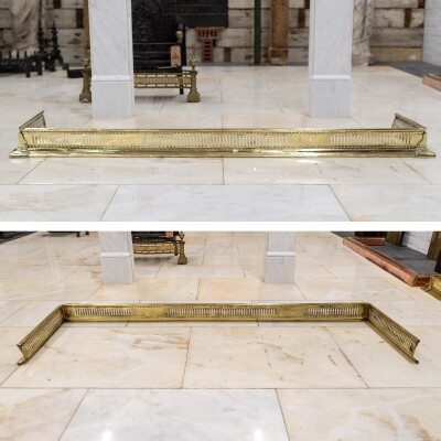Antique Victorian Brass Fireplace Fender