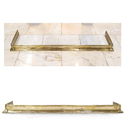 Antique Victorian Brass Fireplace Fender