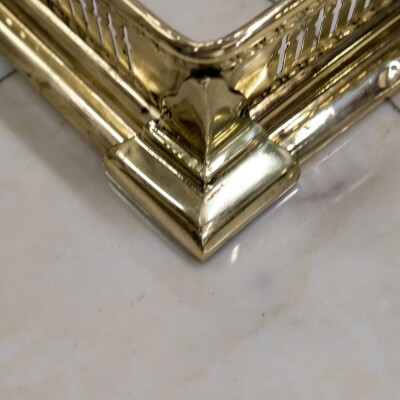 Antique Victorian Brass Fireplace Fender