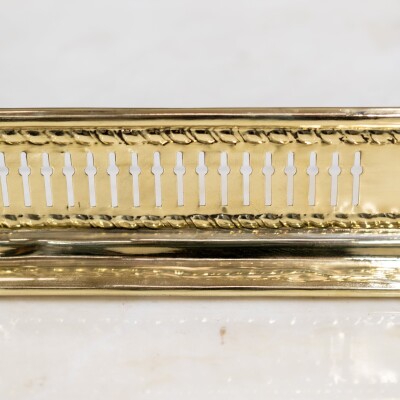 Antique Victorian Brass Fireplace Fender