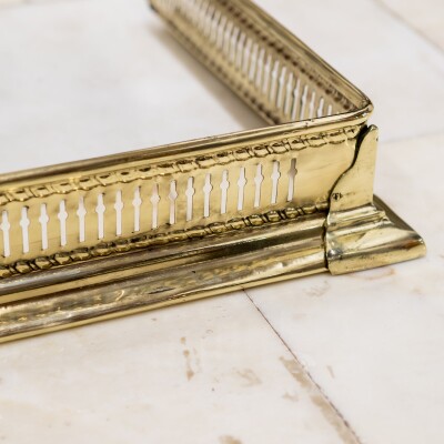 Antique Victorian Brass Fireplace Fender