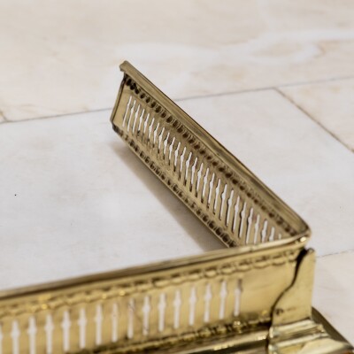 Antique Victorian Brass Fireplace Fender