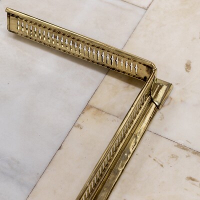 Antique Victorian Brass Fireplace Fender