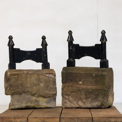 Pair of Georgian Boot Scrapers in Yorkstone Bases RW/MAL