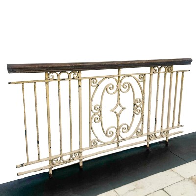Reclaimed Wrought Iron Railing with Mahogany Hand Rail - 10m in Length