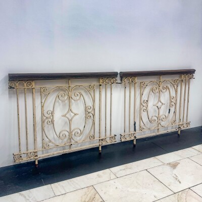 Reclaimed Wrought Iron Railing with Mahogany Hand Rail - 10m in Length