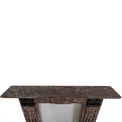 Large Antique Rouge Royal Red Marble Fireplace Surround