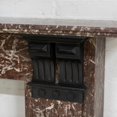 Large Antique Rouge Royal Red Marble Fireplace Surround