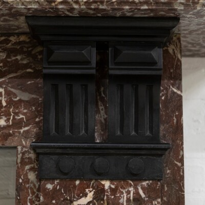 Large Antique Rouge Royal Red Marble Fireplace Surround