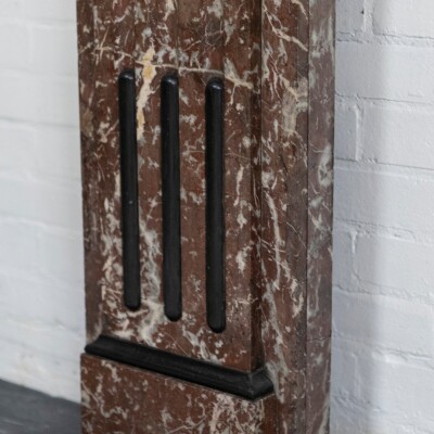 Large Antique Rouge Royal Red Marble Fireplace Surround