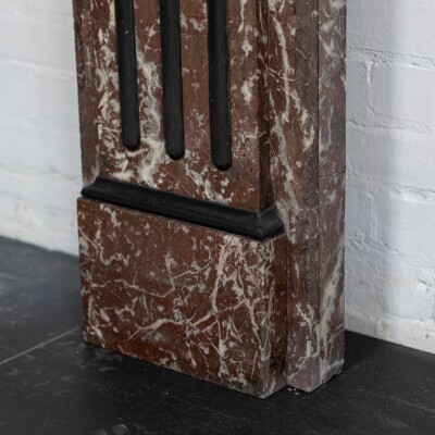 Large Antique Rouge Royal Red Marble Fireplace Surround
