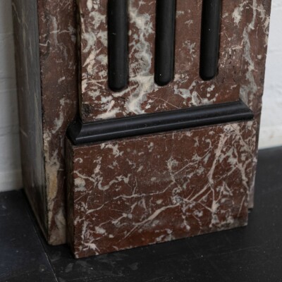 Large Antique Rouge Royal Red Marble Fireplace Surround