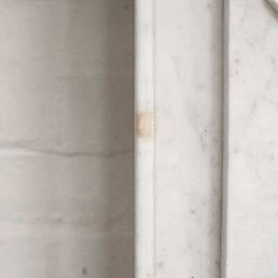Antique 19th Century French Style Carved Marble Fireplace in Carrara Marble