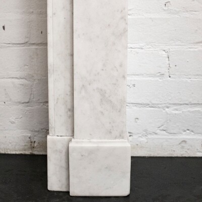 Antique 19th Century French Style Carved Marble Fireplace in Carrara Marble