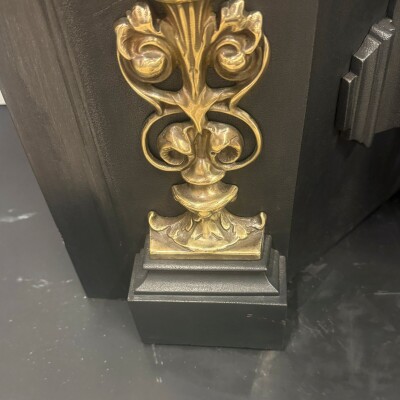 Antique Victorian Arched Cast Iron Insert with Brass