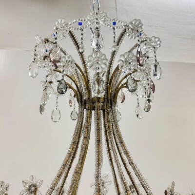 Reclaimed Antique Coloured Crystal Chandelier | 12 Arm