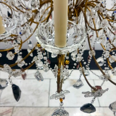Reclaimed Antique Coloured Crystal Chandelier | 12 Arm
