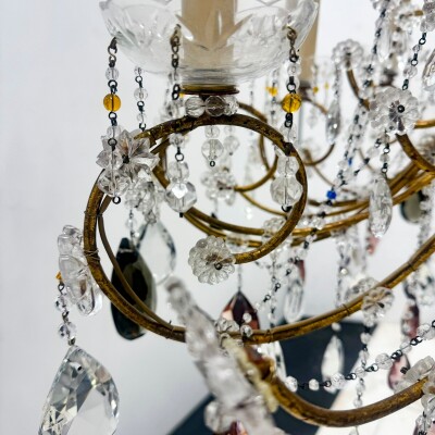 Reclaimed Antique Coloured Crystal Chandelier | 12 Arm