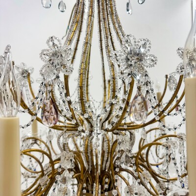 Reclaimed Antique Coloured Crystal Chandelier | 12 Arm