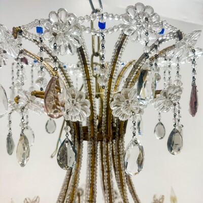 Reclaimed Antique Coloured Crystal Chandelier | 12 Arm