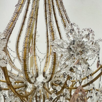 Reclaimed Antique Coloured Crystal Chandelier | 12 Arm