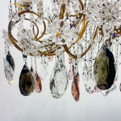 Reclaimed Antique Coloured Crystal Chandelier | 12 Arm