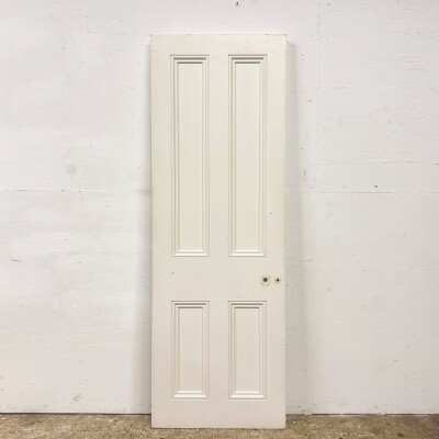 Reclaimed White Tulip Wood 4 Panel Door - 202cm x 69cm