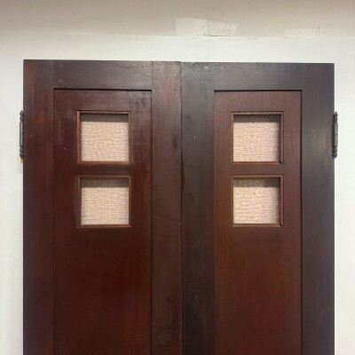 Antique Mahogany Glazed Door - 235.5cm x 106cm