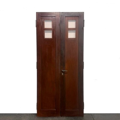 Antique Mahogany Glazed Door - 235.5cm x 106cm