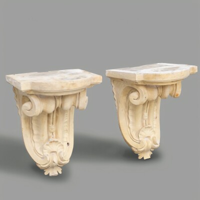 Antique 19th Century Carved Stone Corbels