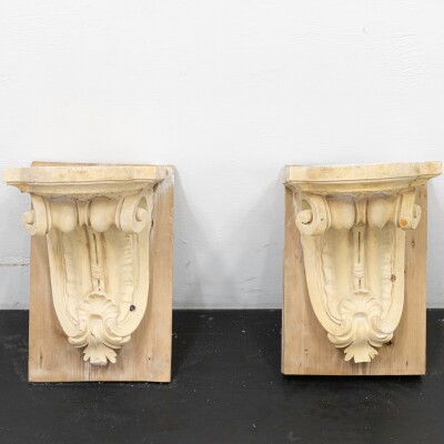 Antique 19th Century Carved Stone Corbels